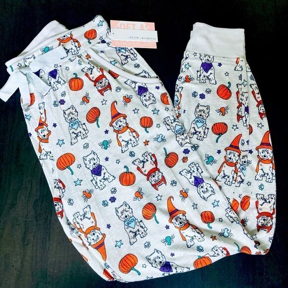 Halloween Dog Print Jaclyn Intimates Jogger PJ Lounge Pants - Picture 1 of 4